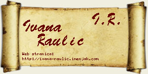 Ivana Raulić vizit kartica